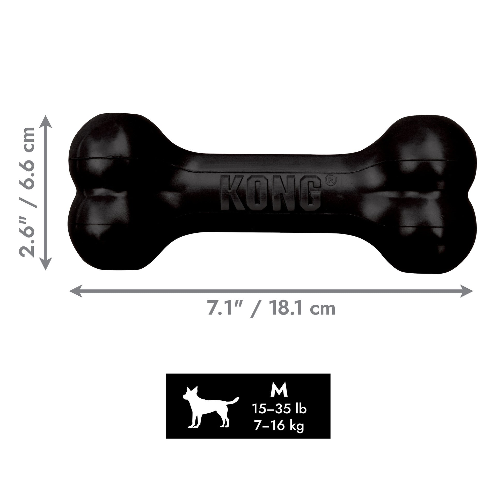 KONG Extreme Goodie Bone Dog Toy - Black