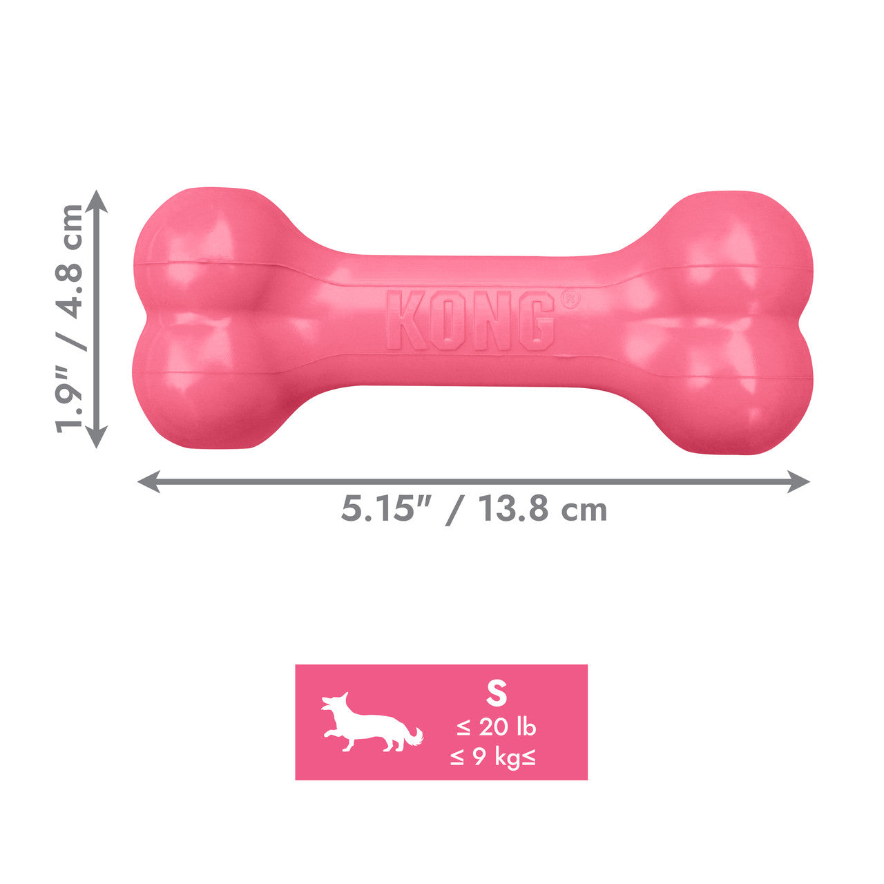 KONG Puppy Goodie Bone Dog Toy - Pink